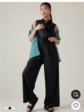 ATHLETA Navy Blue Brooklyn Heights Wide-Leg Jumpsuit